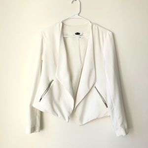 Divided H&M Long Sleeve Drape Open Front Zipper Pocket Dress Blazer 12